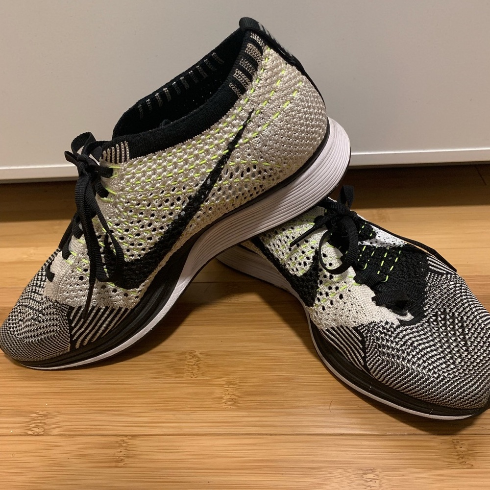 Nike Flyknit Racer in Black, White & Volt